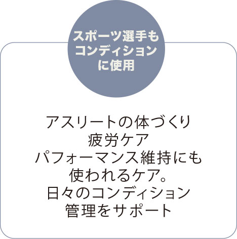 スポーツ選手もコンディションに使用